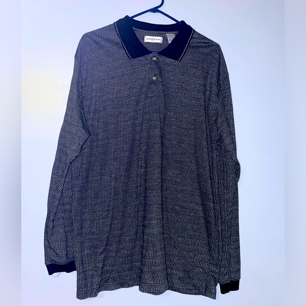 🎩Chereskin Men's Black Patterned Polo Shirt